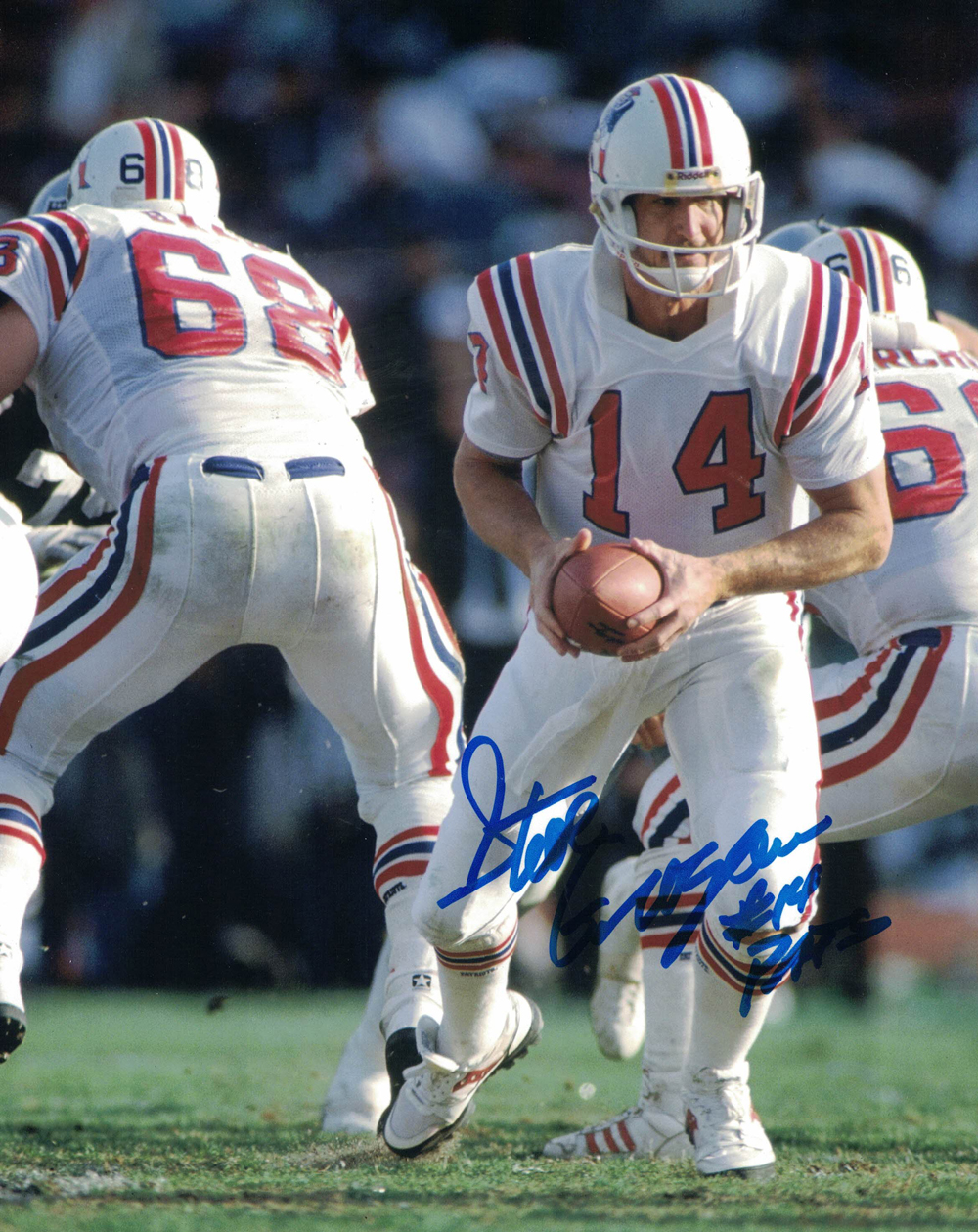 Steve Grogan Autographed/Signed New England Patriots 8x10 Photo Pats 30230