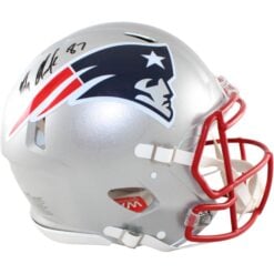Rob Gronkowski Autographed New England Patriots Pro Helmet Beckett WIT 58325