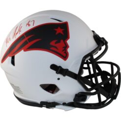 Rob Gronkowski Autographed New England Patriots Pro Lunar Helmet Beckett 54613