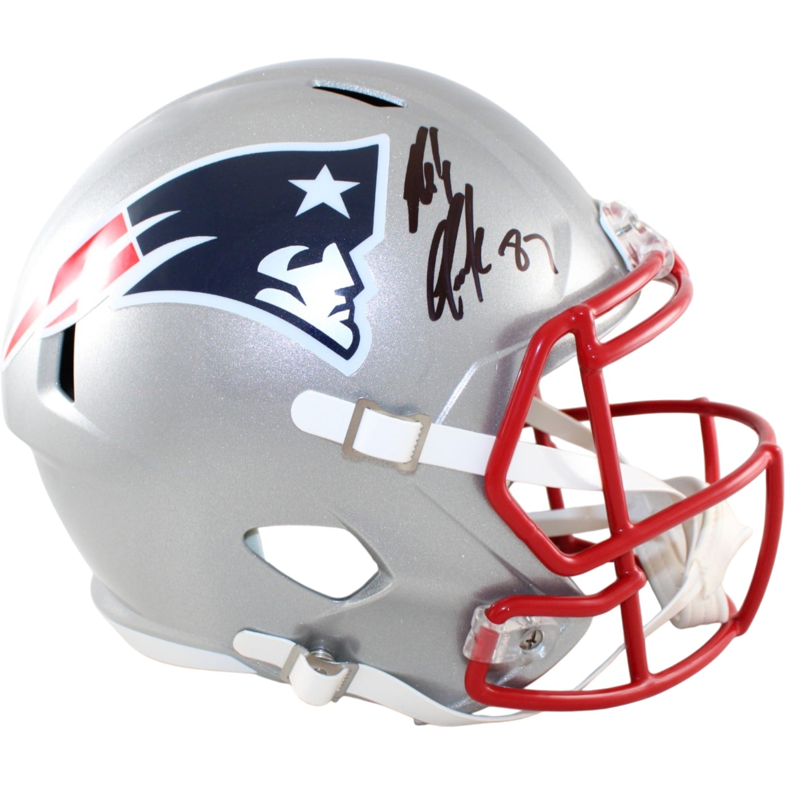 Rob Gronkowski Autographed New England Patriots F/S Helmet Beckett WIT 58331