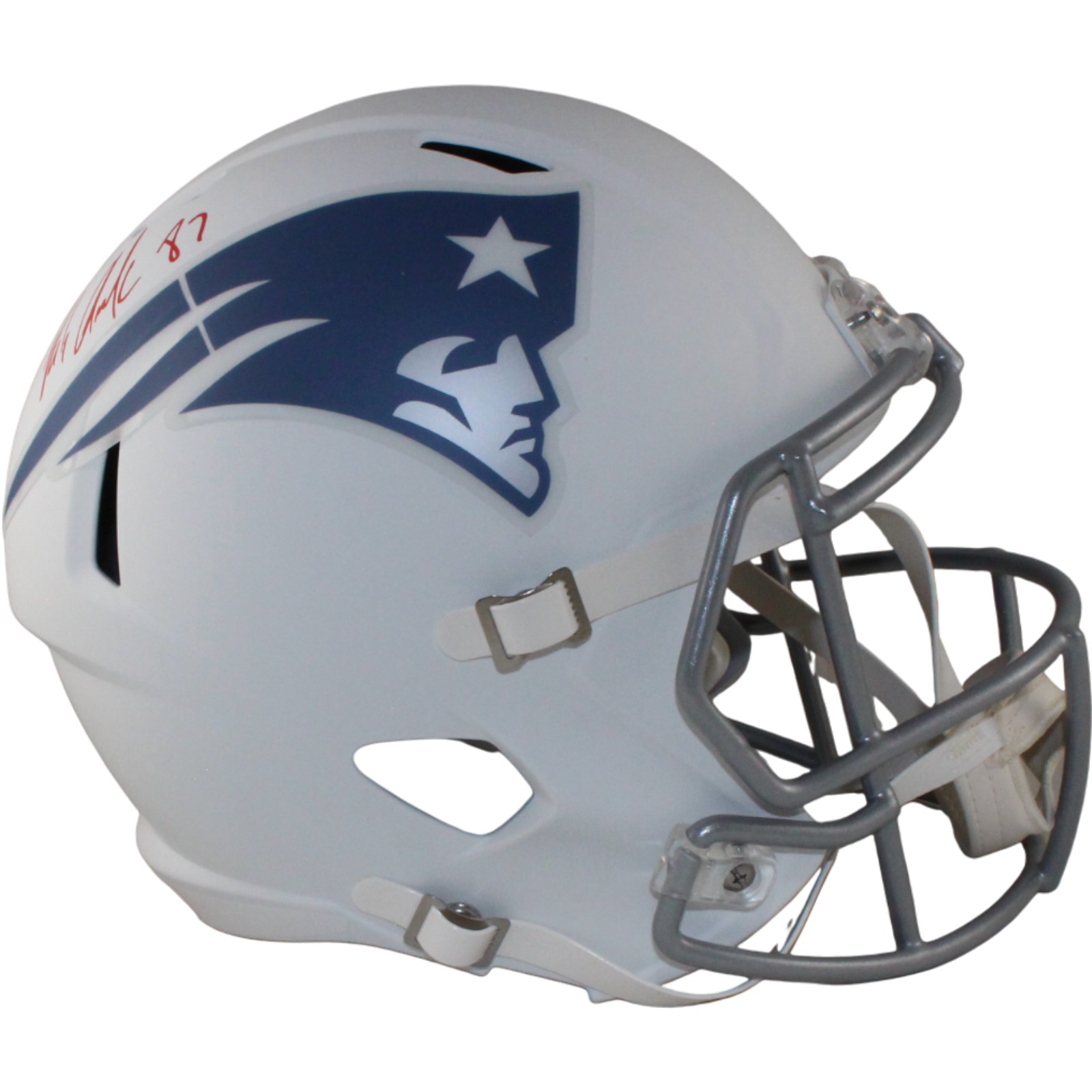 Rob Gronkowski Signed New England Patriots F/S Rivalries Helmet Beckett 54619