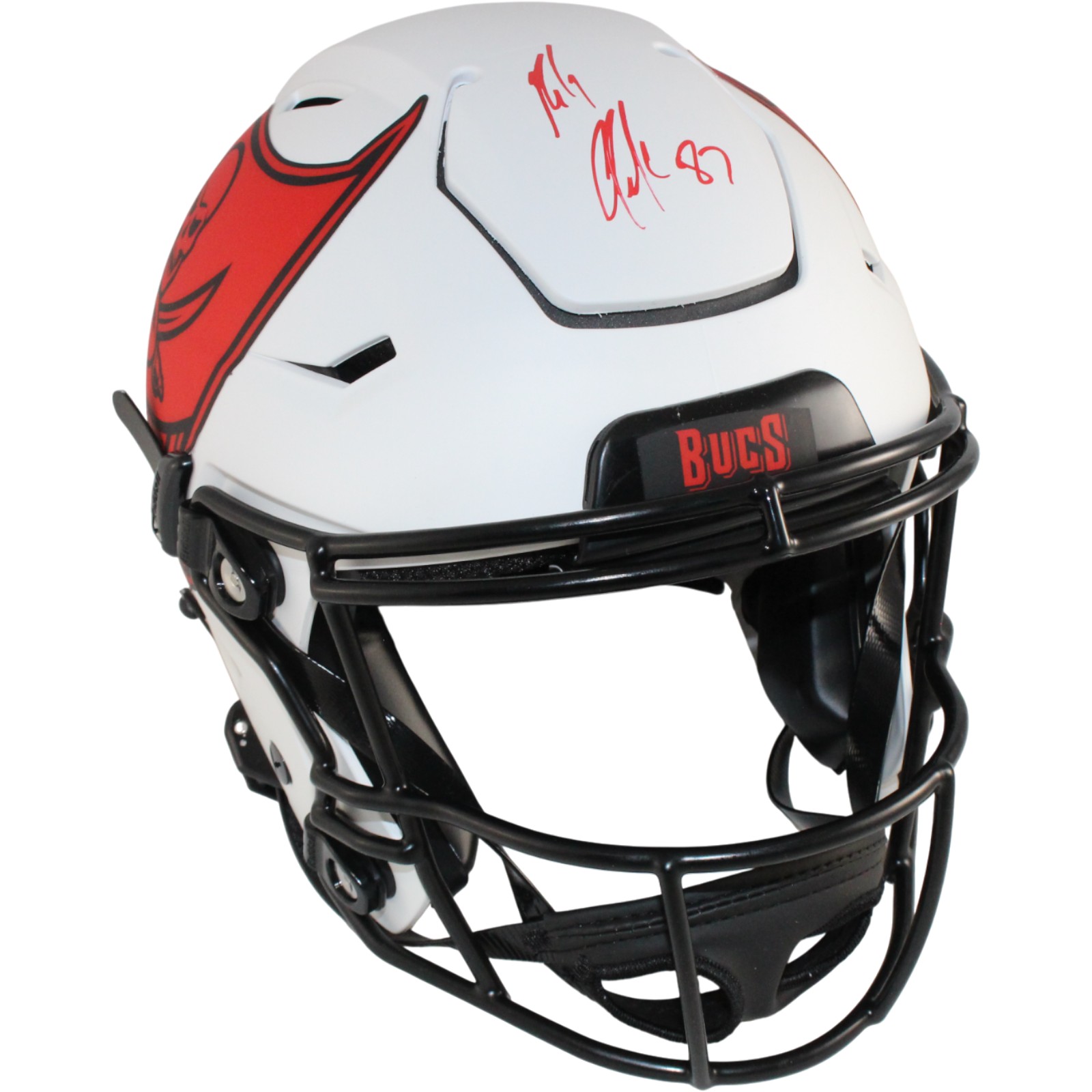 Rob Gronkowski Signed Tampa Bay Buccaneers Speedflex Lunar Helmet Beckett 54048