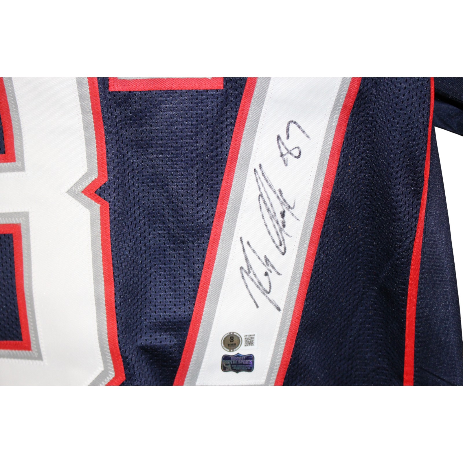 Rob Gronkowski Autographed/Signed Pro Style Size XL Blue Jersey Beckett 54625