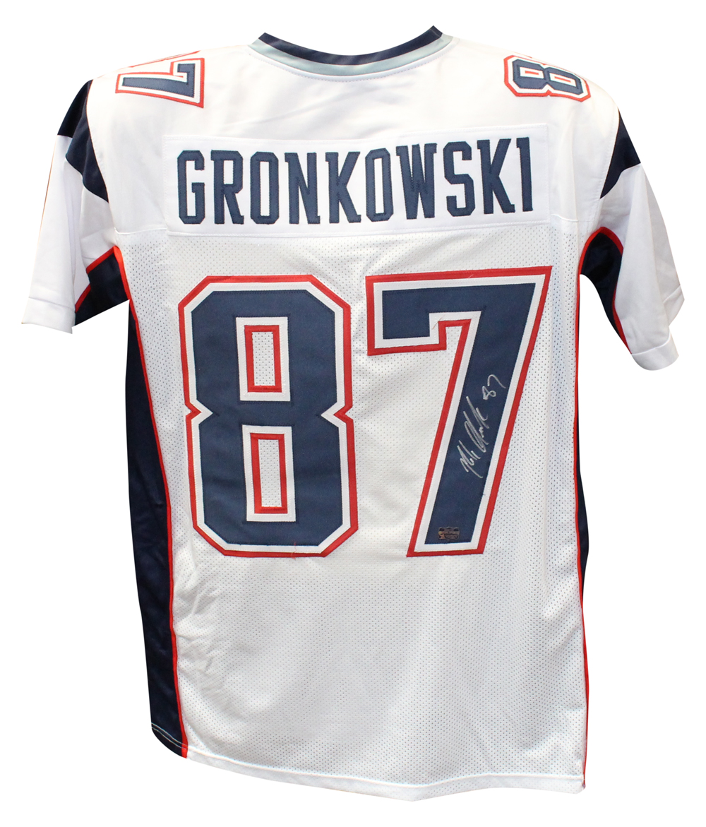 Rob Gronkowski Autographed/Signed Pro Style White XL Jersey RAD