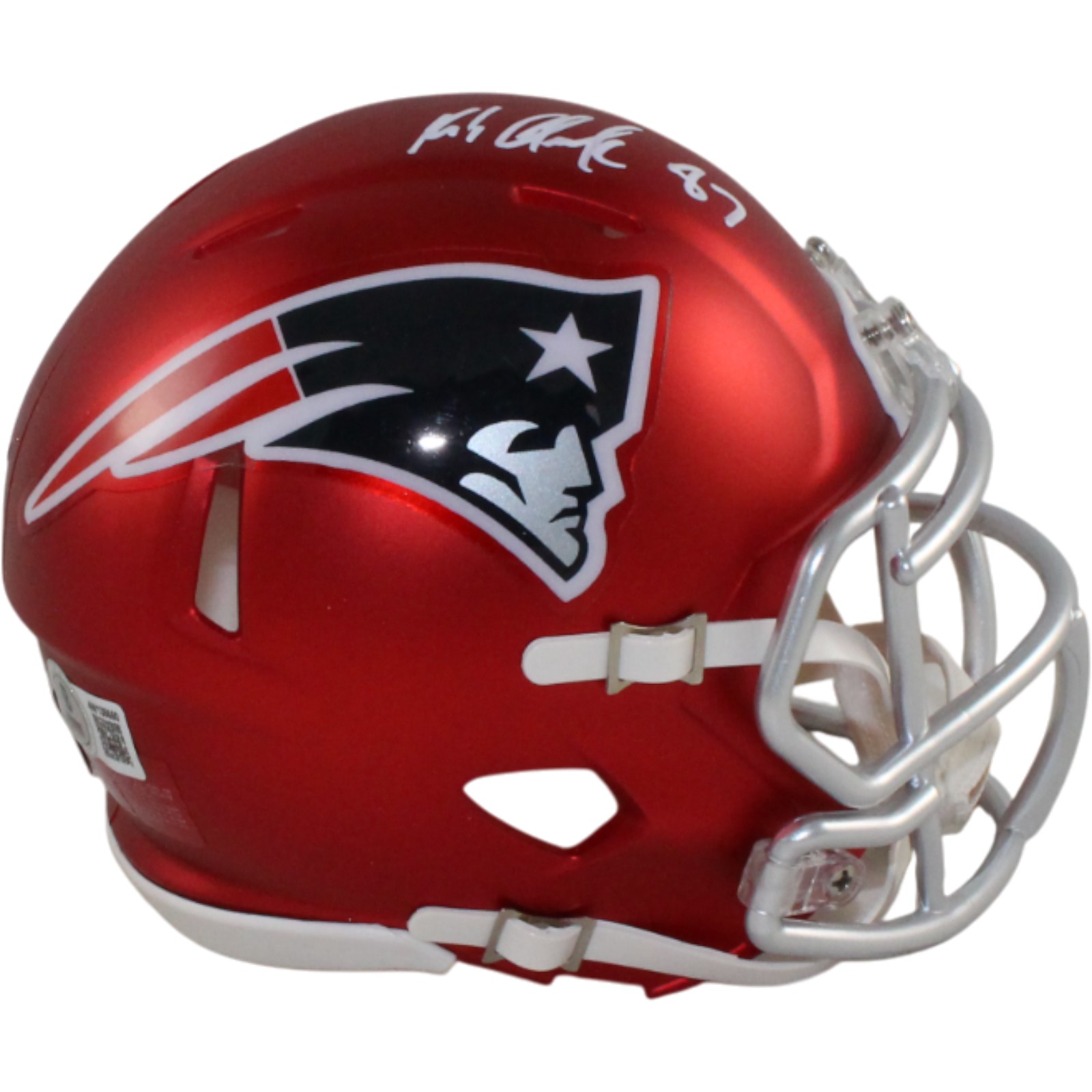 Rob Gronkowski Autographed New England Patriots Blaze Mini Helmet Beckett 54748