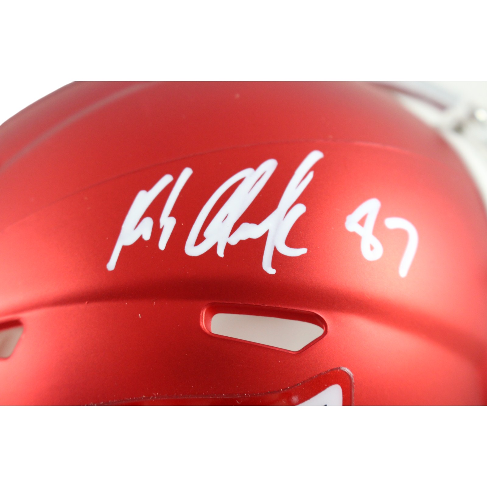 Rob Gronkowski Autographed New England Patriots Blaze Mini Helmet Beckett 54748