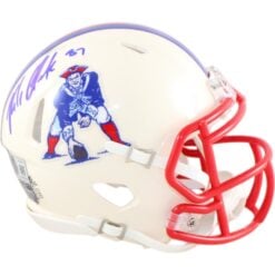 Rob Gronkowski Signed New England Patriots Mini Helmet Retro Beckett W 58340