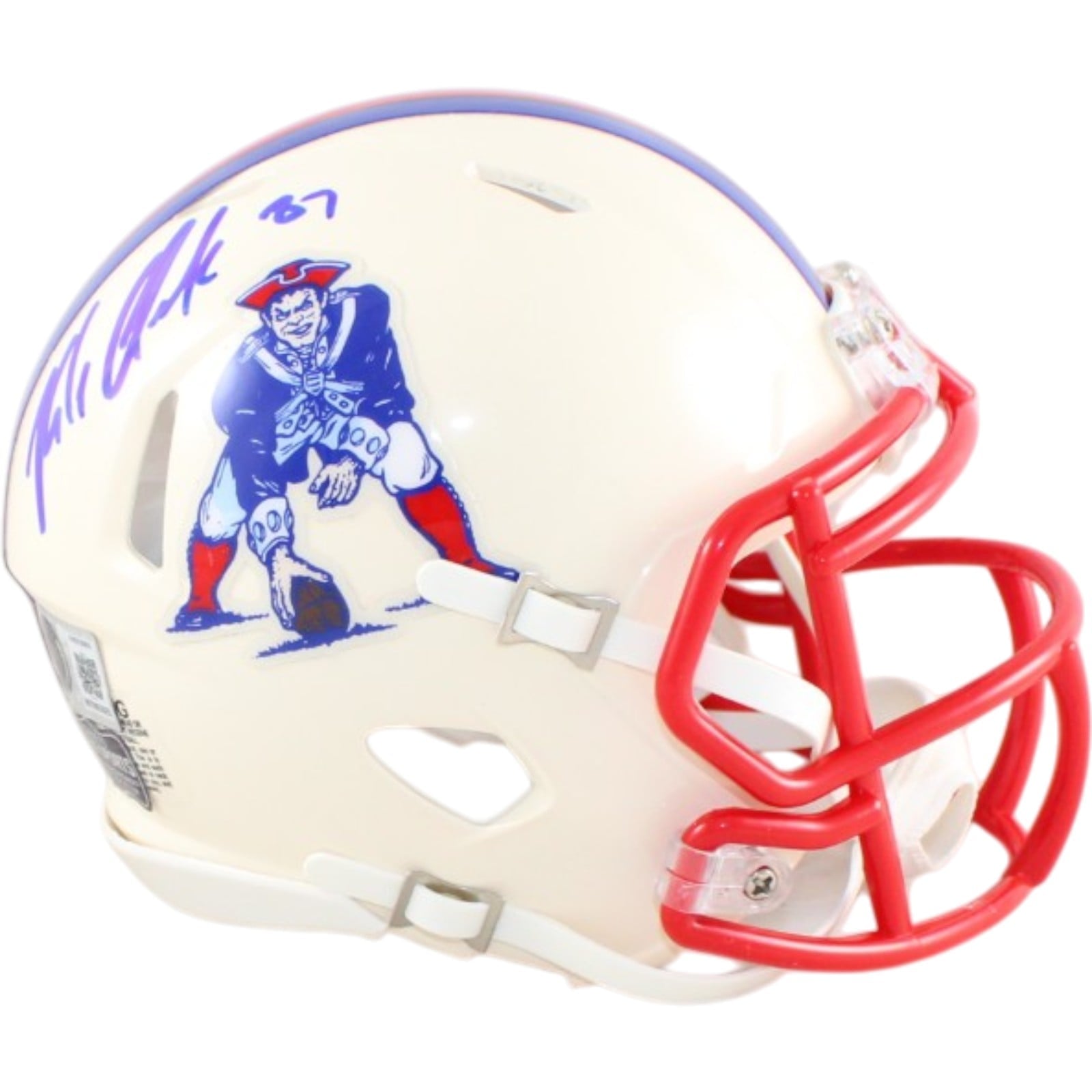 Rob Gronkowski Signed New England Patriots Mini Helmet Retro Beckett W 58340