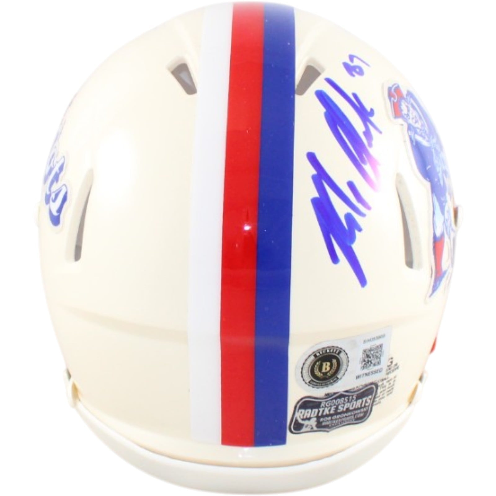 Rob Gronkowski Signed New England Patriots Mini Helmet Retro Beckett W 58340