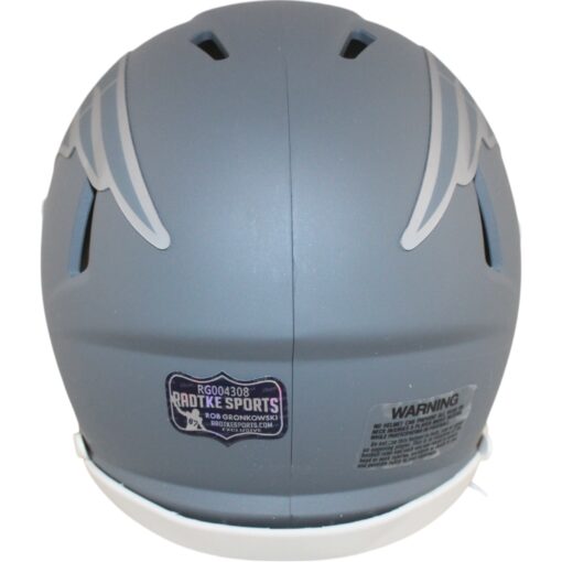 Rob Gronkowski Autographed New England Patriots Slate Mini Helmet Radtke 49851