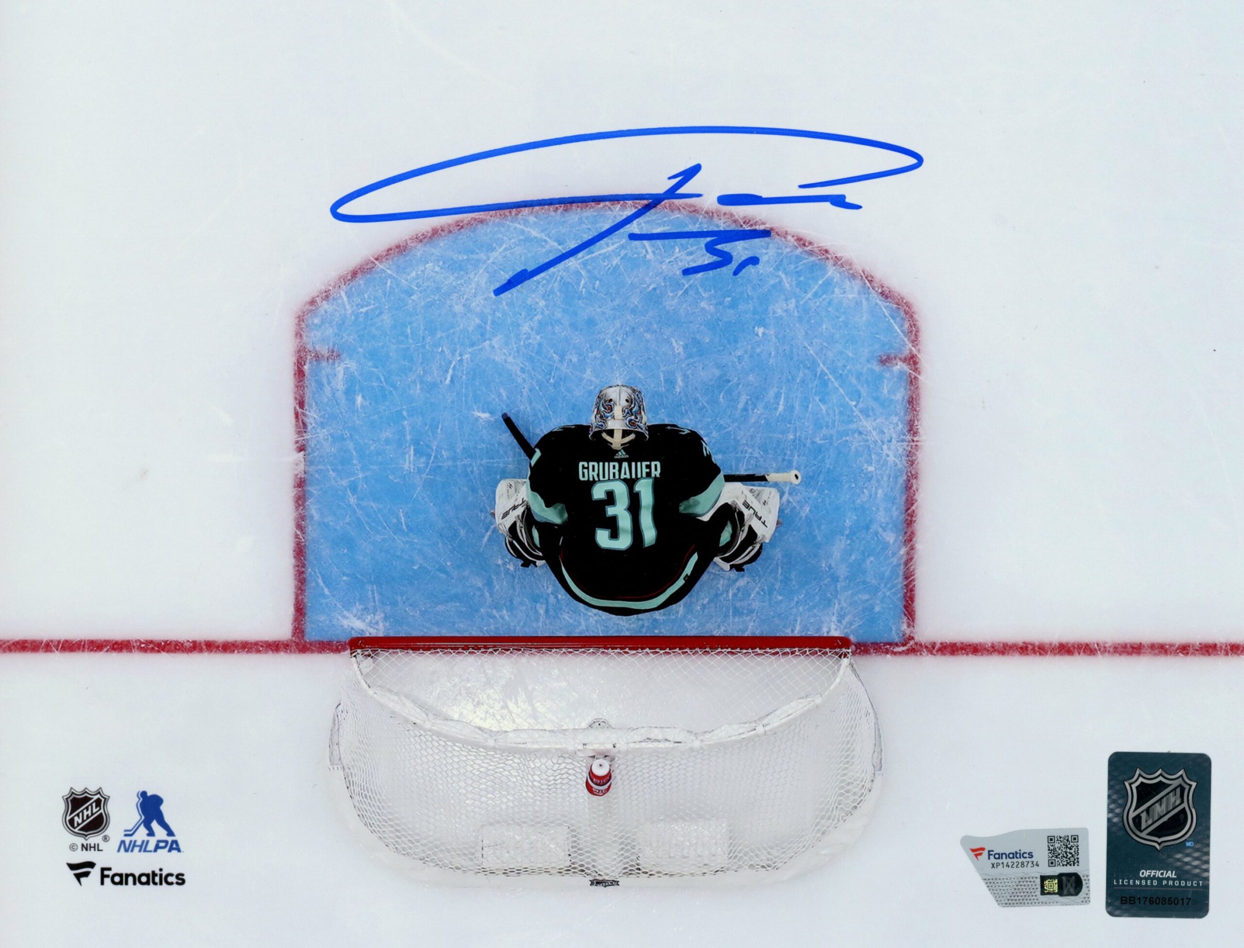 Philipp Grubauer Autographed/Signed Seattle Kraken 8x10 Photo Fanatics 54410