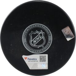Philipp Grubauer Autographed/Signed Seattle Kraken Logo Puck Fanatics 53815