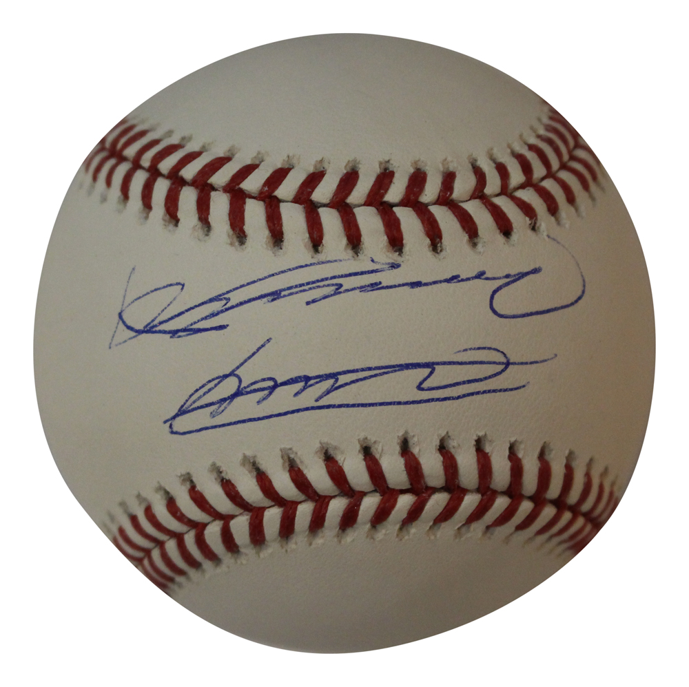 Vlad Guerrero Jr & Vladimir Guerrero Sr Autographed OML Baseball JSA