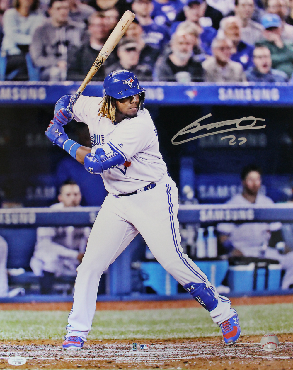 Vladimir Guerrero Jr Autographed Toronto Blue Jays 16x20 Photo JSA