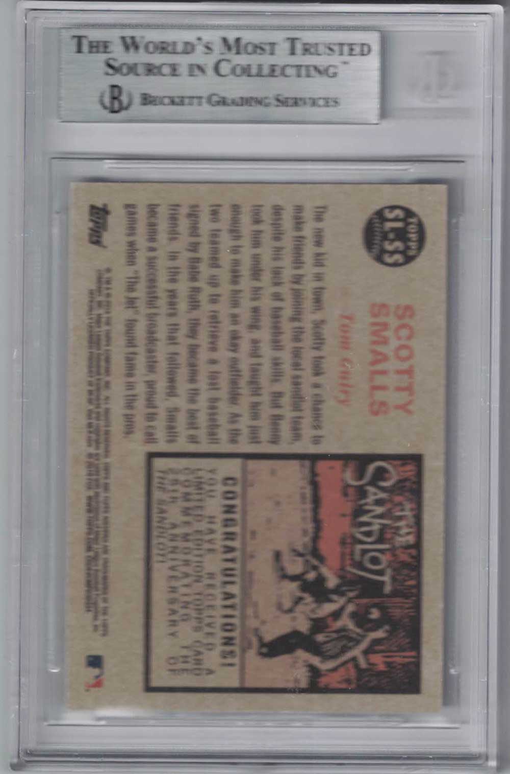 Tom Guiry Autographed Sandlot 2018 Topps Archives Card Smalls BAS Slab