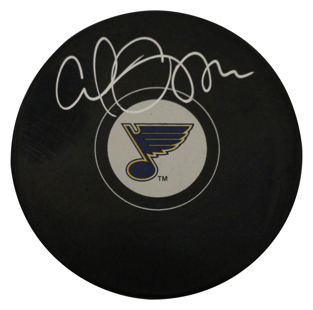 Carl Gunnarsson Autographed/Signed St Louis Blues Logo Hockey Puck FAN 27227