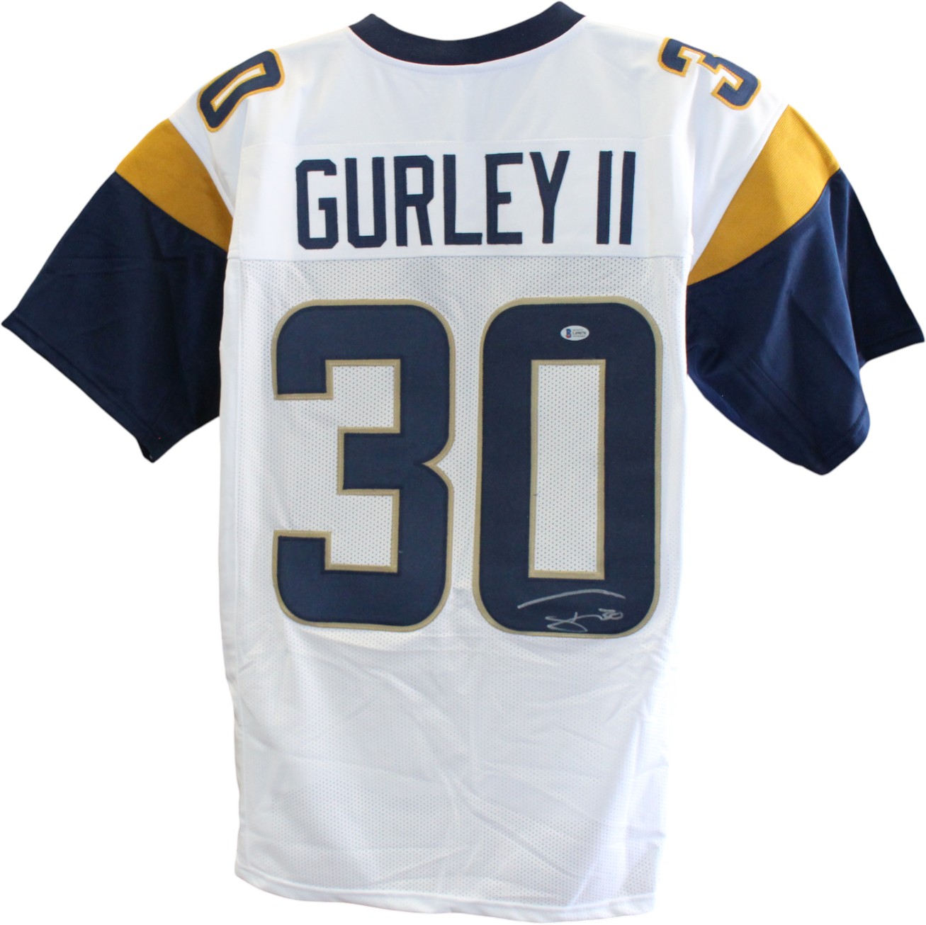 Todd Gurley II Autographed/Signed Pro Style Size XL White Jersey Beckett 59369
