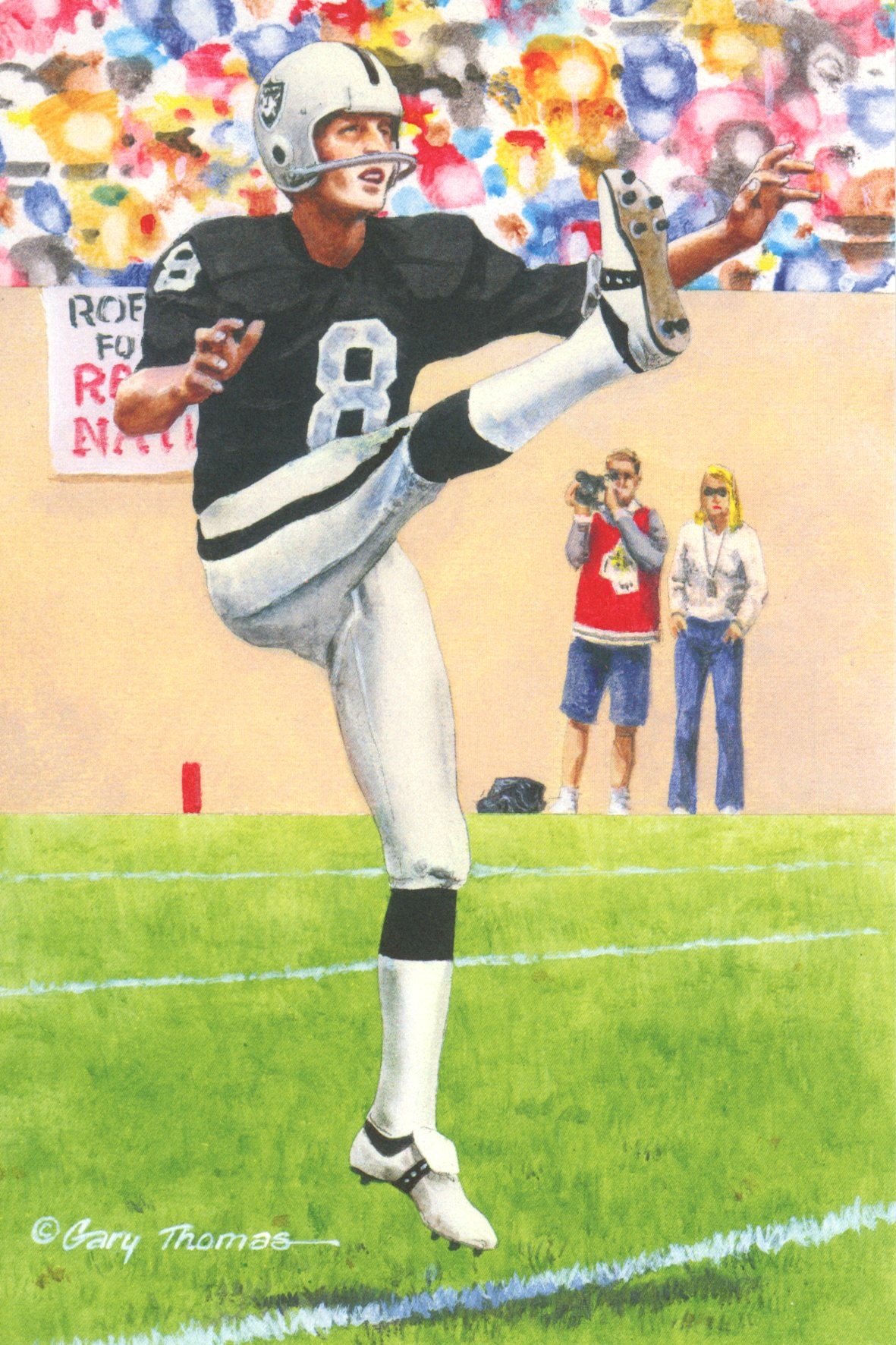 Ray Guy Oakland Raiders Goal Line Art Card Class of 2014 58080