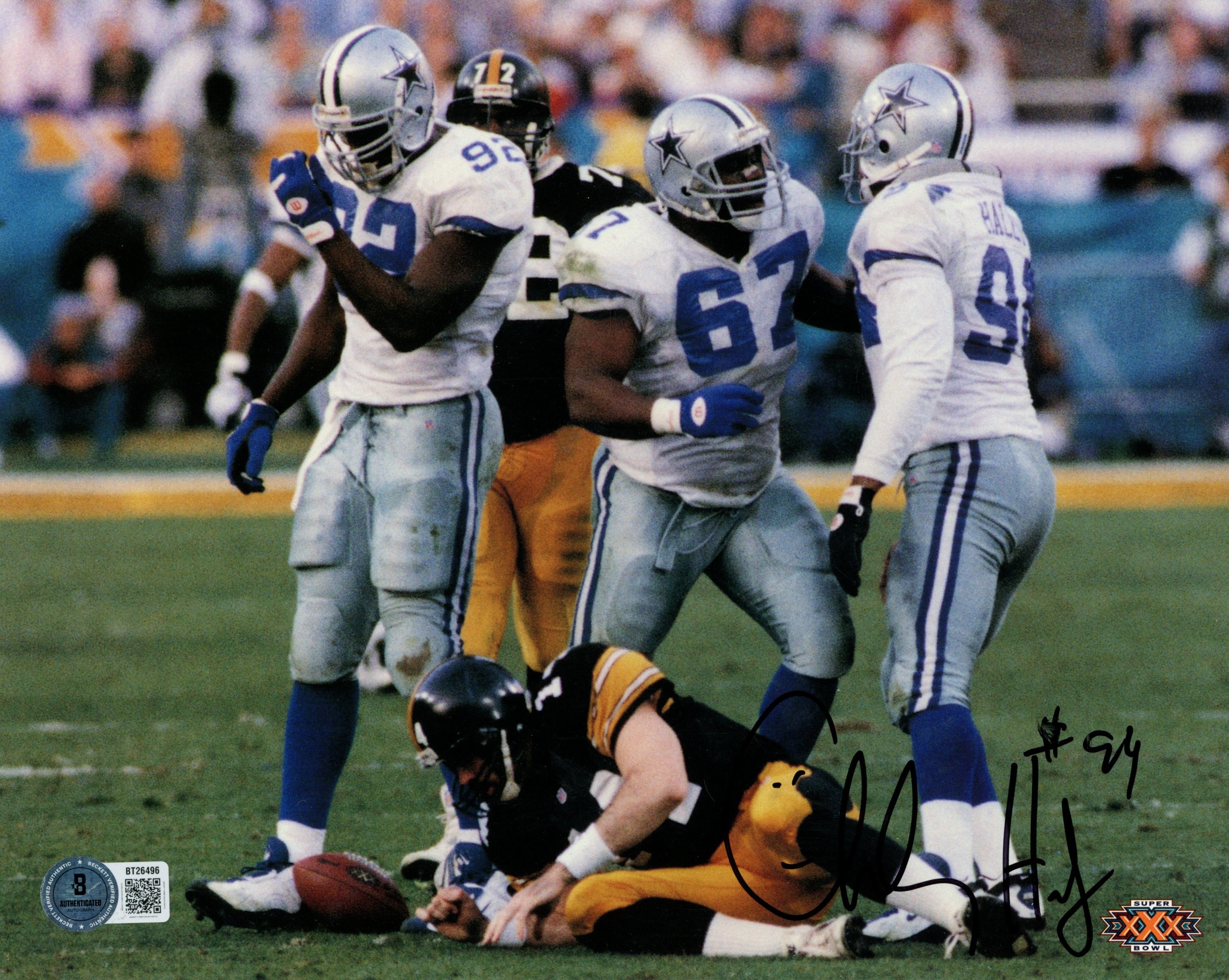 Charles Haley Autographed Dallas Cowboys 8x10 Photo SBXXX Beckett 56821