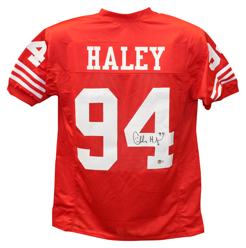 Charles Haley Autographed San Francisco 49ers Pro Style Red XL Jersey BAS