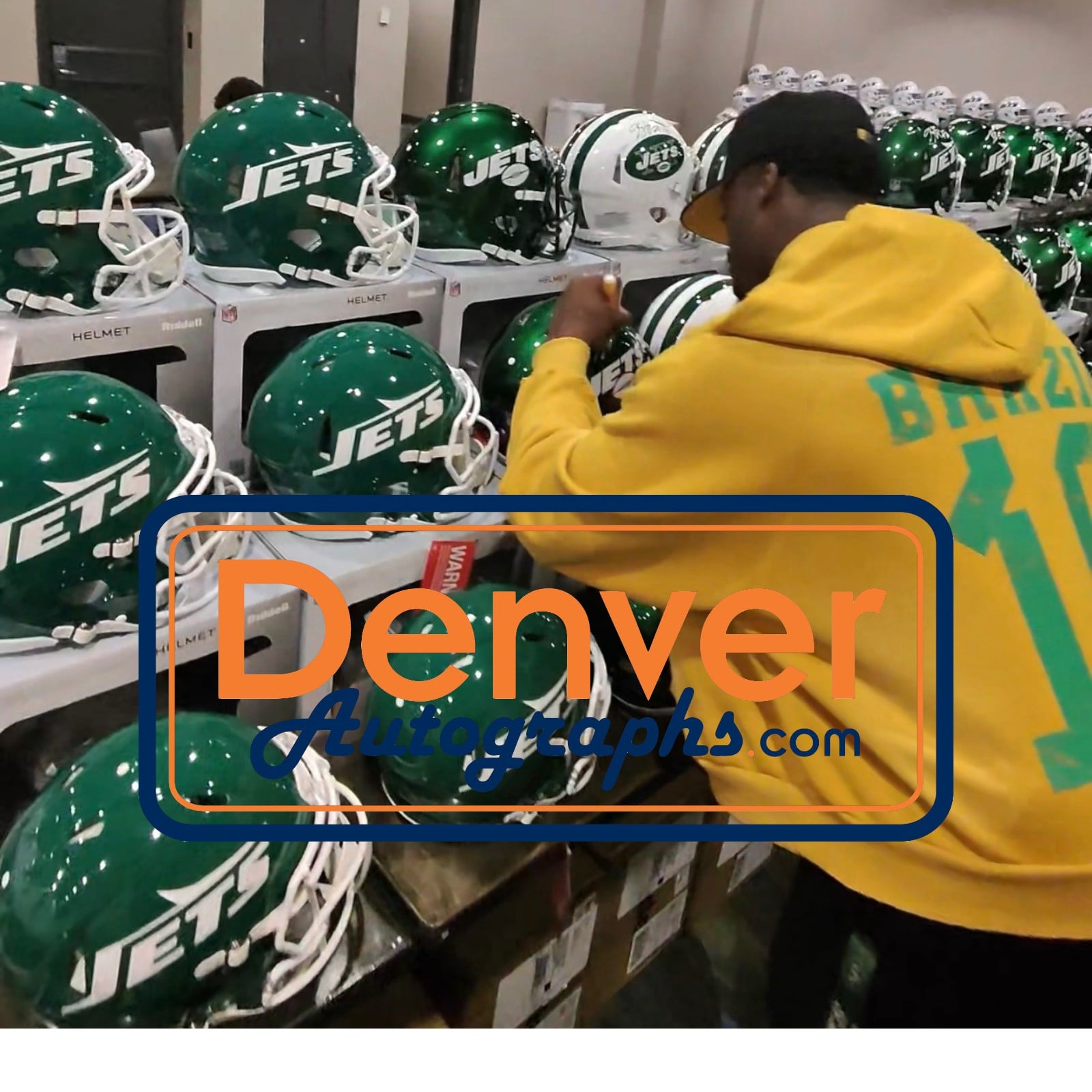 Breece Hall Autographed New York Jets 19-23 TB Helmet Proline Beckett 58535 6 Breece Hall Autographed New York Jets 19-23 TB Helmet Proline Beckett 58535