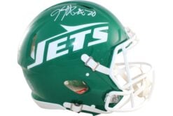 Breece Hall Autographed New York Jets 78-89 TB Helmet Proline Beckett 58539