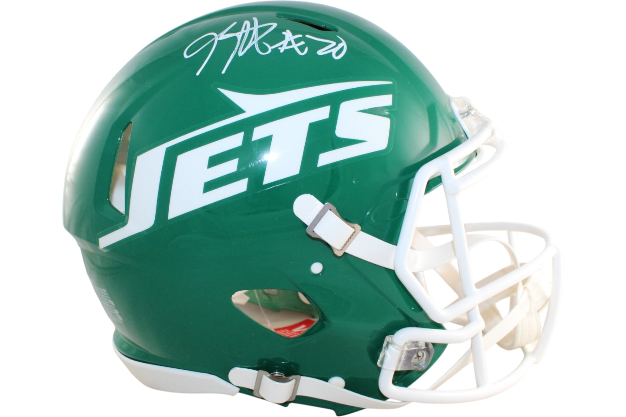 Breece Hall Autographed New York Jets 78-89 TB Helmet Proline Beckett 58539