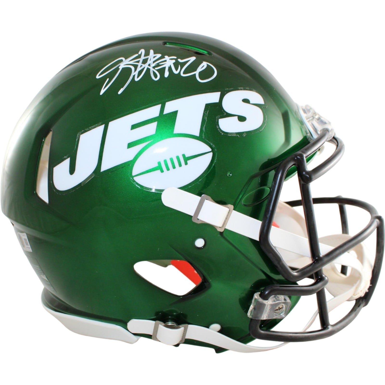 Breece Hall Autographed New York Jets 19-23 TB Helmet Proline Beckett 58535 1 Breece Hall Autographed New York Jets 19-23 TB Helmet Proline Beckett 58535