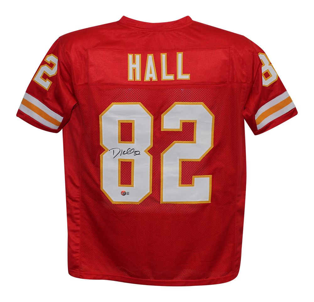 Dante Hall Autographed/Signed Pro Style Red XL Jersey Beckett