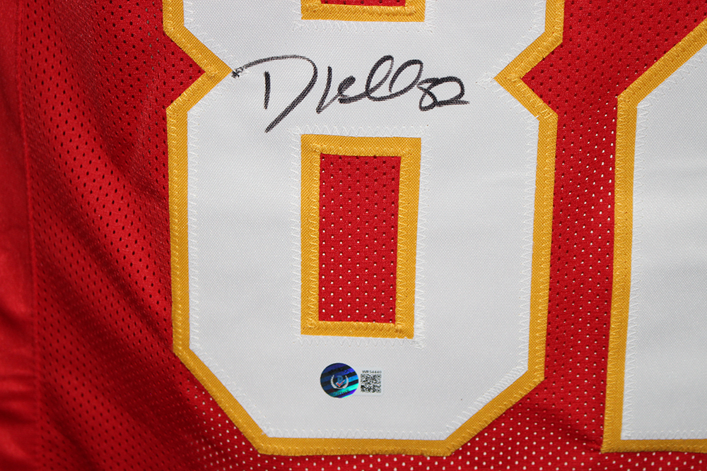 Dante Hall Autographed/Signed Pro Style Red XL Jersey Beckett