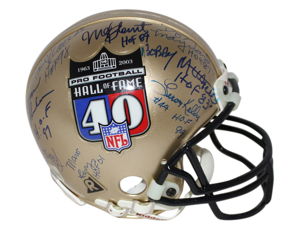 Hall Of Fame 40 Signed Mini Helmet 16 Sigs Shula Barney Lavelli JSA