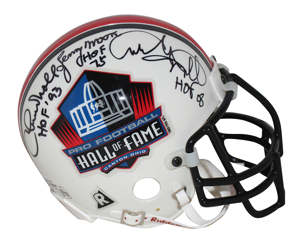 Hall Of Fame Signed Authentic Mini Helmet 6 Sigs Noll Dawson Moore BAS