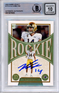 Kyle Hamilton Autographed 2022 Legacy #172 (Grade 10 ) Beckett Slabbed