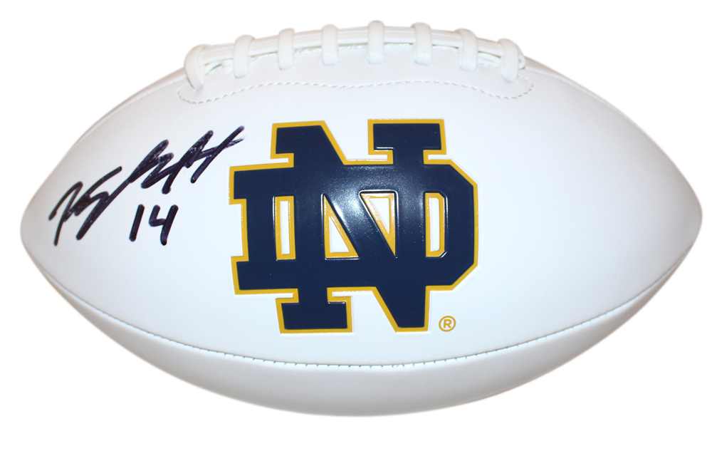 Kyle Hamilton Autographed Notre Dame Fighting Irish Logo Football Beckett