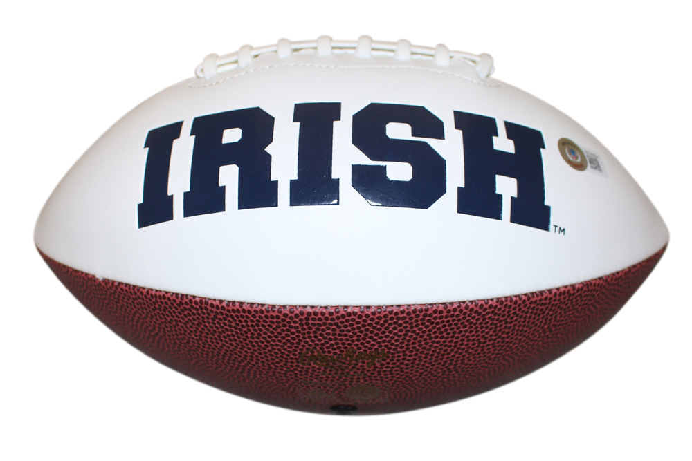 Kyle Hamilton Autographed Notre Dame Fighting Irish Logo Football Beckett