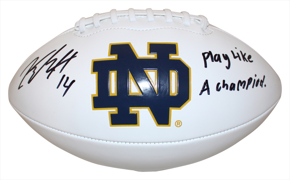 Kyle Hamilton Autographed Notre Dame Fighting Irish Logo Football JSA