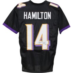 Kyle Hamilton Autographed Pro Style Size XL Black Jersey Beckett Witness 54012