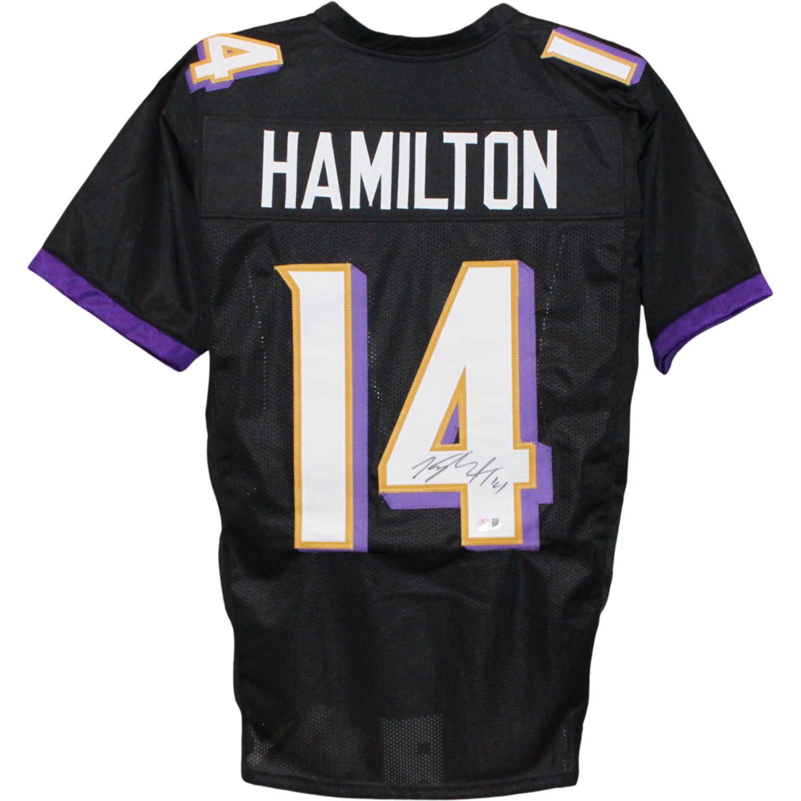 Kyle Hamilton Autographed Pro Style Size XL Black Jersey Beckett Witness 54012