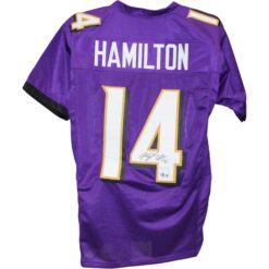 Kyle Hamilton Autographed Pro Style Size XL Purple Jersey Beckett Witness 54009