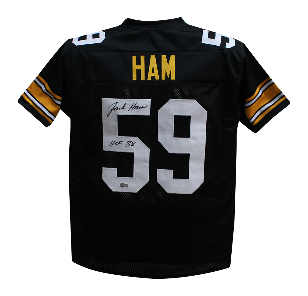 Jack Ham Autographed/Signed Pro Style Black XL Jersey HOF Beckett