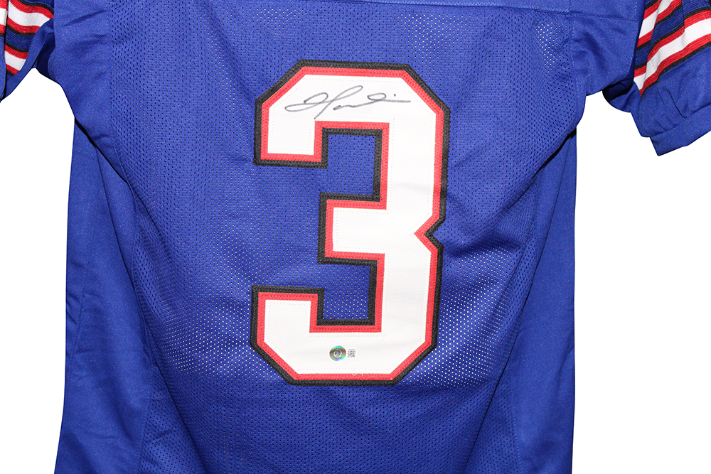 Damar Hamlin Autographed/Signed Pro Style Blue XL Jersey Beckett