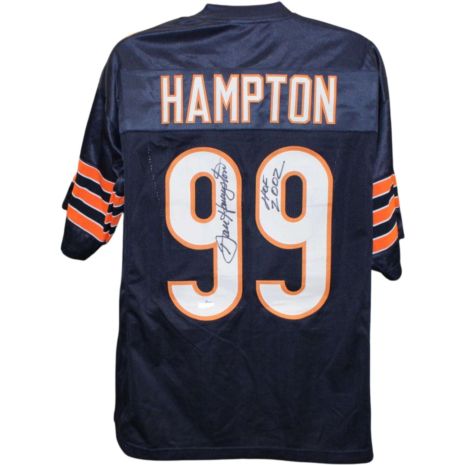 Dan Hampton Autographed/Signed Pro Style Jersey Blue Size XL HOF 02 TRI 58780 1 Dan Hampton Autographed/Signed Pro Style Jersey Blue Size XL HOF 02 TRI 58780