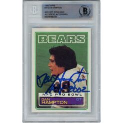 Dan Hampton Autographed/Signed 1983 Topps #30 Slabbed Trading Card Beckett 49362
