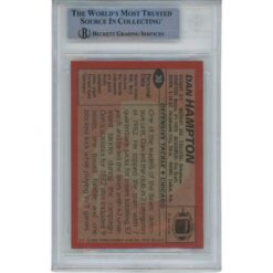 Dan Hampton Autographed/Signed 1983 Topps #30 Slabbed Trading Card Beckett 49362