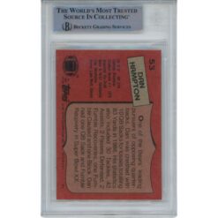 Dan Hampton Autographed/Signed 1987 Topps #53 Slabbed Trading Card Beckett 49337