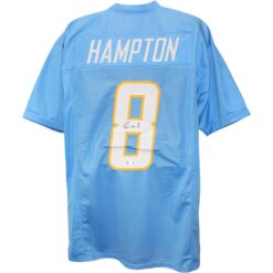 Omarion Hampton Autographed Pro Style Blue Sz XL Jersey Beckett Witness 51631