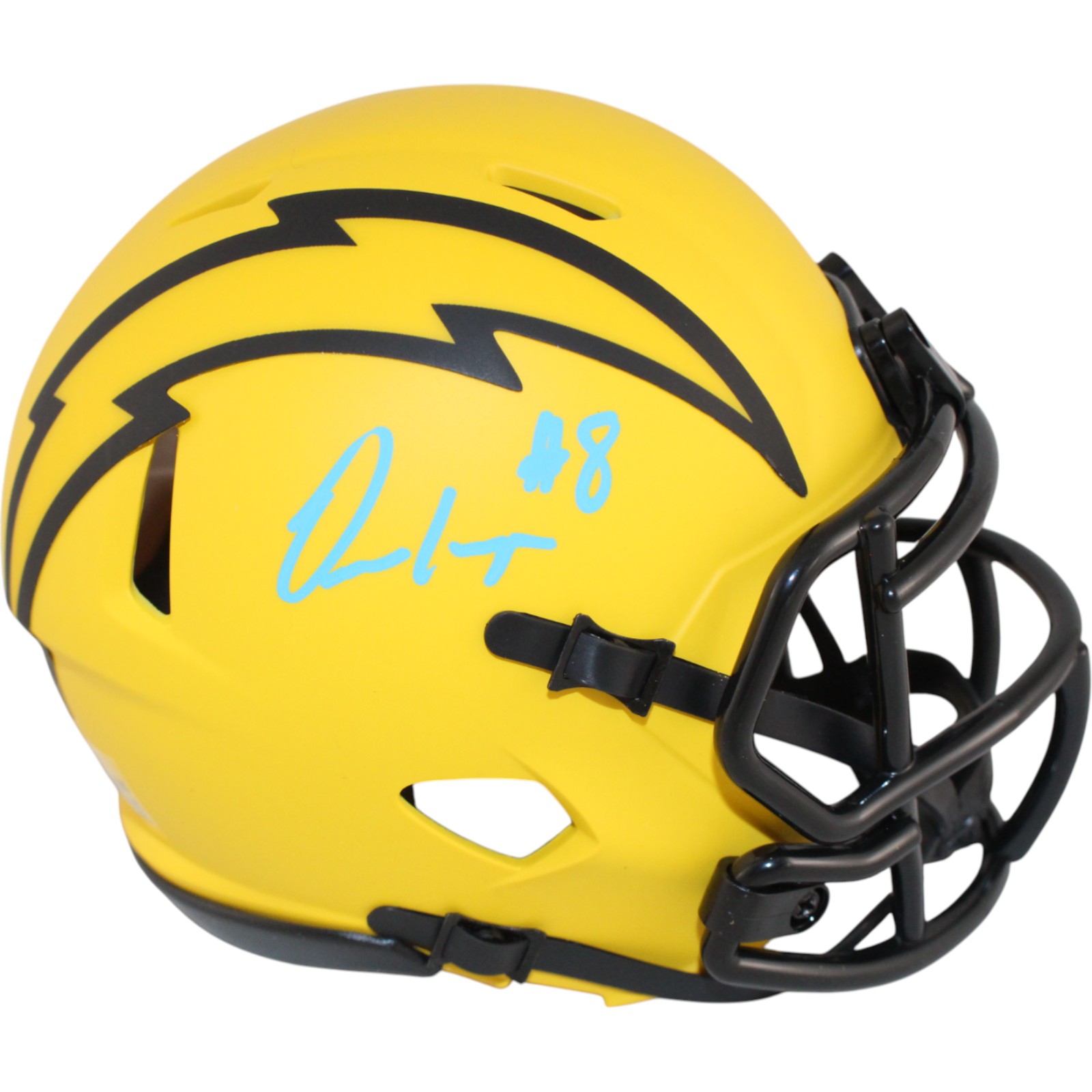 Omarion Hampton Autographed Los Angeles Chargers Rave Mini Helmet Beckett 51641 1 Omarion Hampton Autographed Los Angeles Chargers Rave Mini Helmet Beckett 51641
