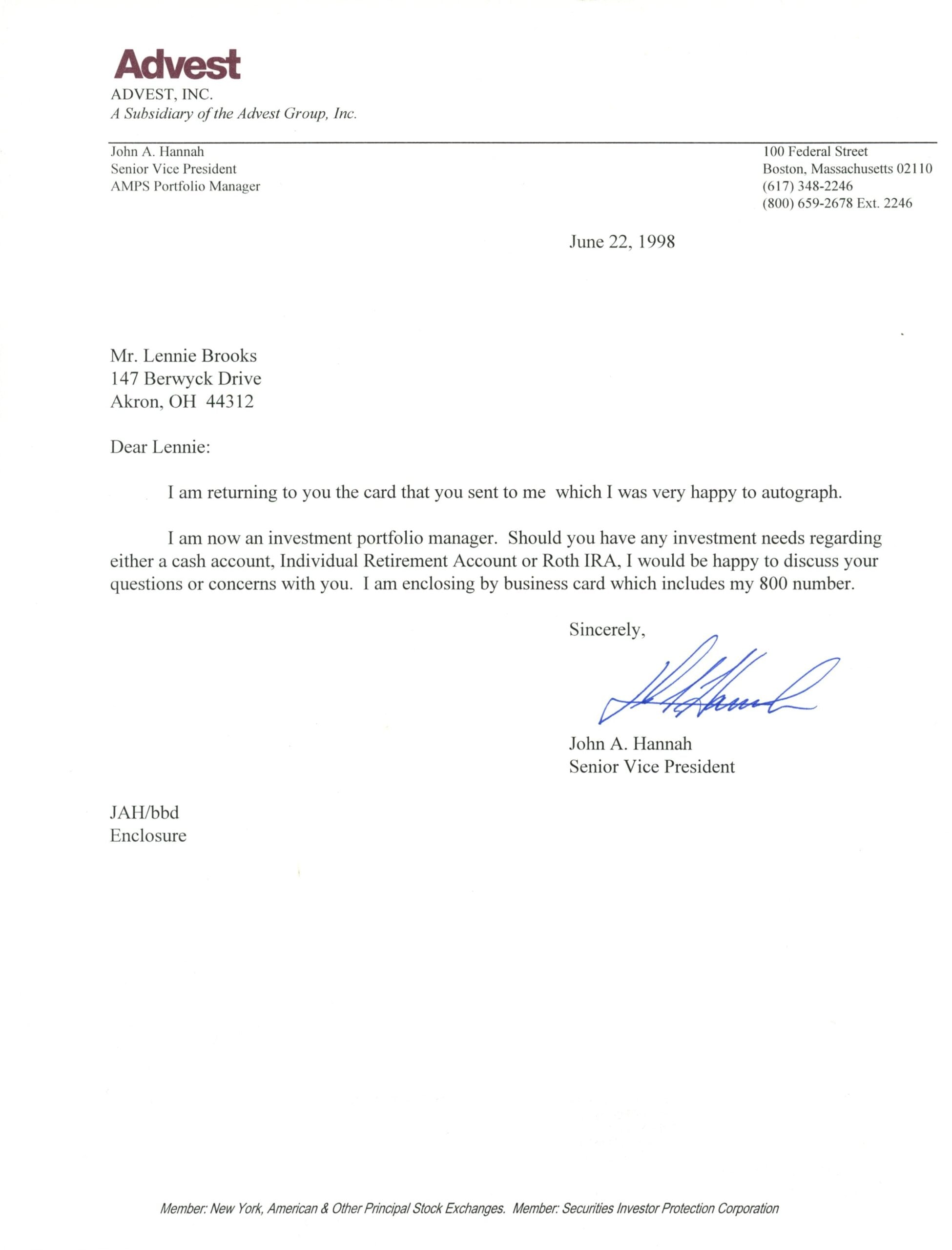 John Hannah Autographed New England Patriots Avest Inc Personalized Letter 57861 1 John Hannah Autographed New England Patriots Avest Inc Personalized Letter 57861