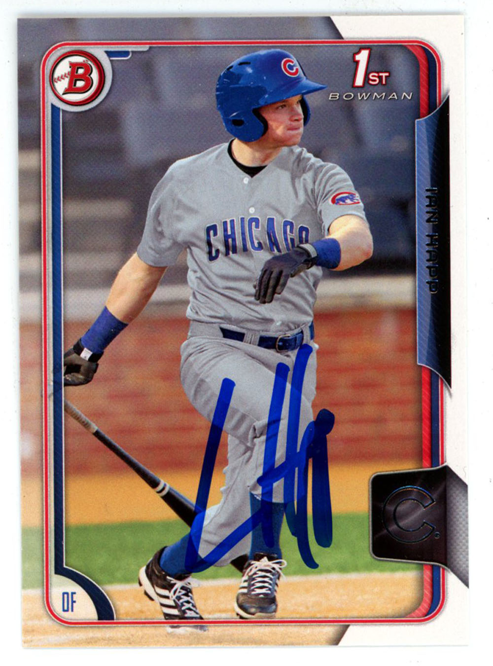 Ian Happ Signed 2015 Bowman Rookie Card #28 Chicago Cubs