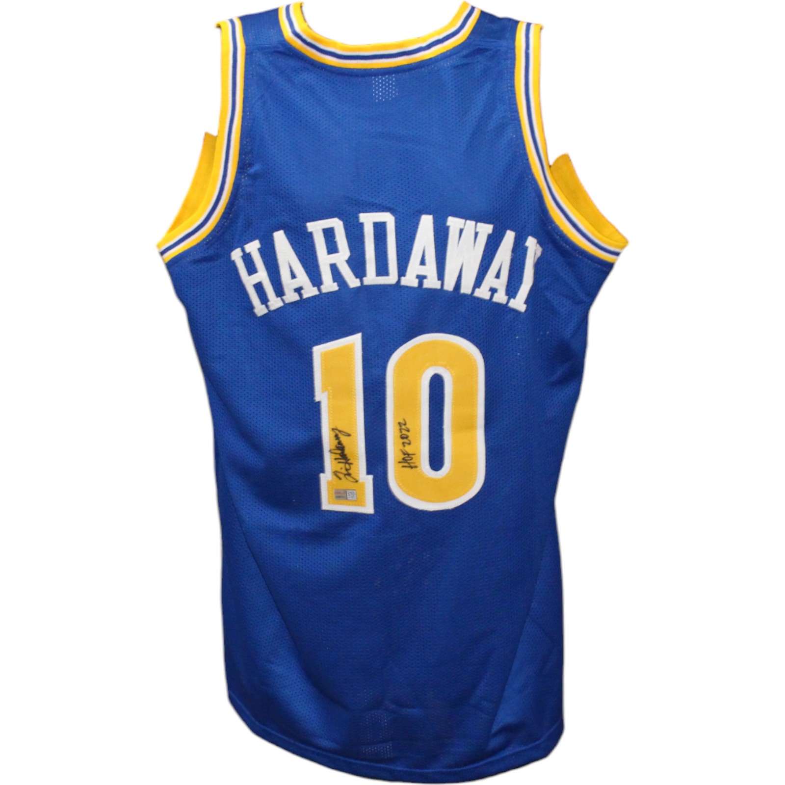 Tim Hardaway Autographed/Signed Pro Style Blue Jersey HOF TRI